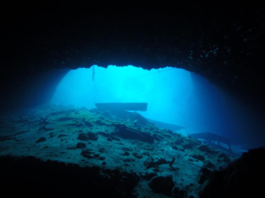 Blue Grotto Dive Resort - Looking up from the deep