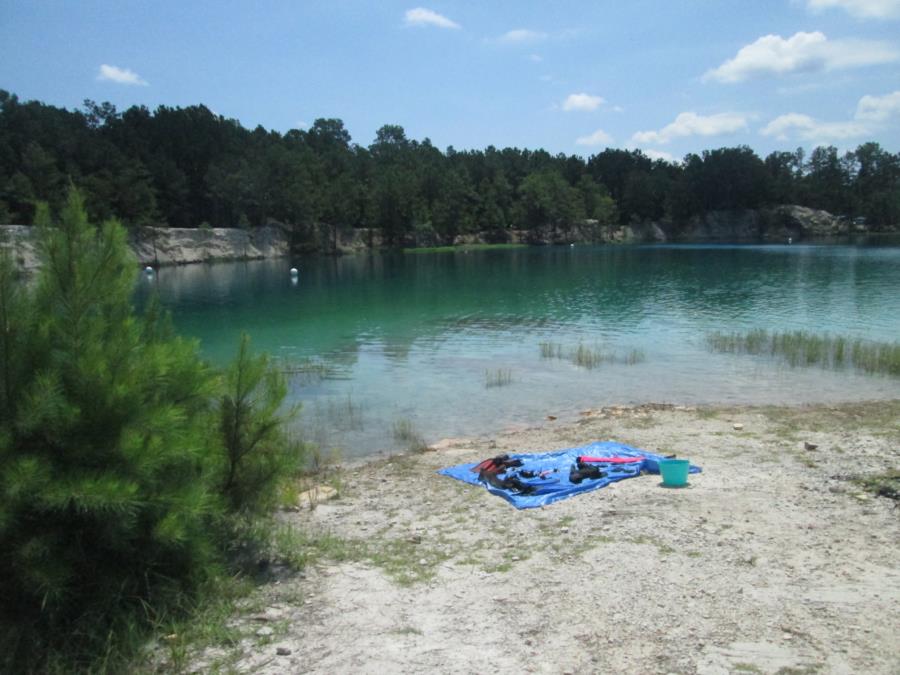 Blue Lagoon - Laying out our gear.