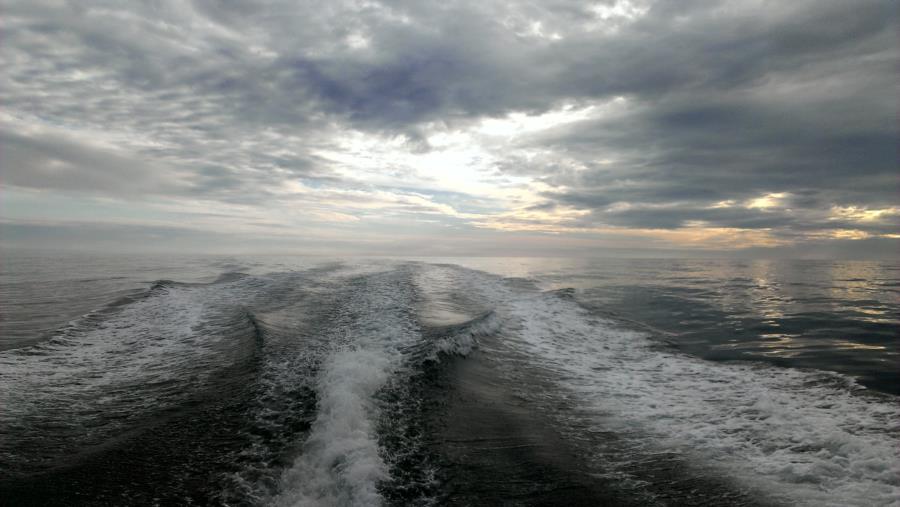 Indra (AR-330) - Ocean at Sunset, leaving the Indra