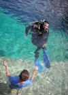 Blue Hole, Santa Rosa NM - Playing with Chris on surface