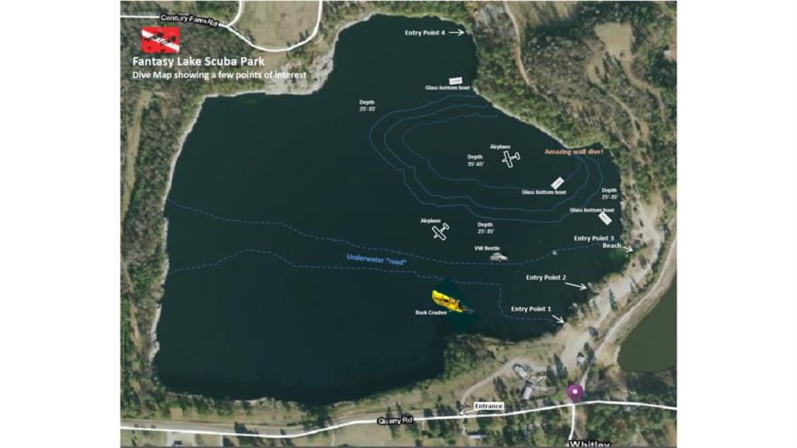 Fantasy Lake Adventure Park - Fantasy Lake Dive Map