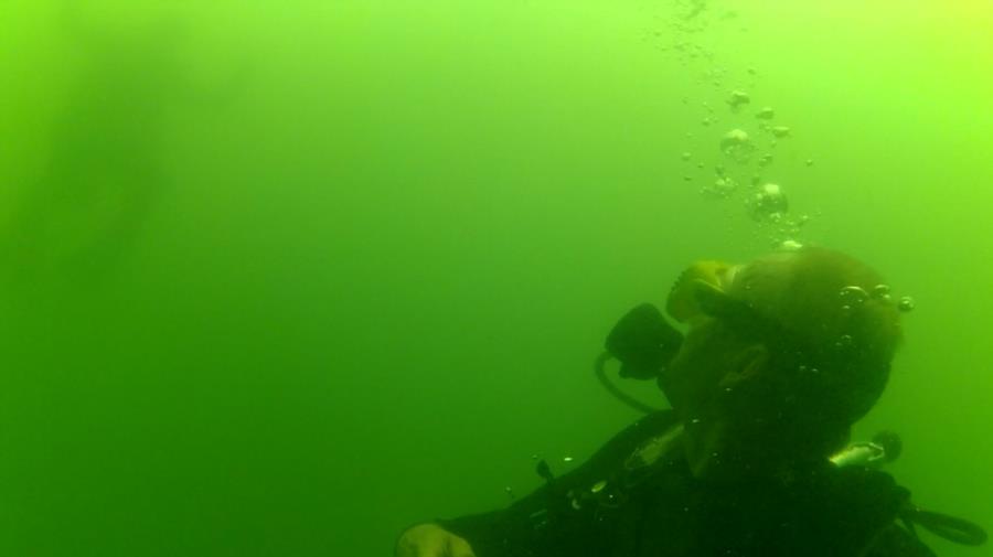 The Scuba Ranch - Dive buddy descending behind me.