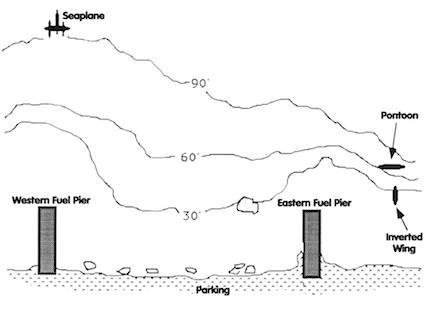 Japanese Seaplane - Simple Map of Dive Site