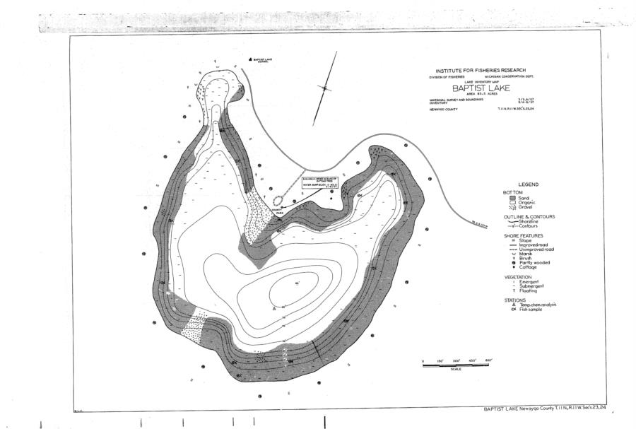 Baptist Lake - Baptist Lake - Underwater Contour Map