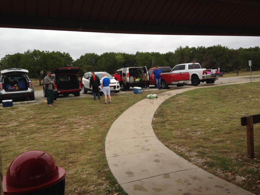 Wheeler Branch Lake - Unloading gear, tanks, etc