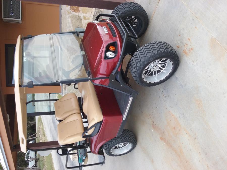Wheeler Branch Lake - Park’s pimped golf cart with mag wheels