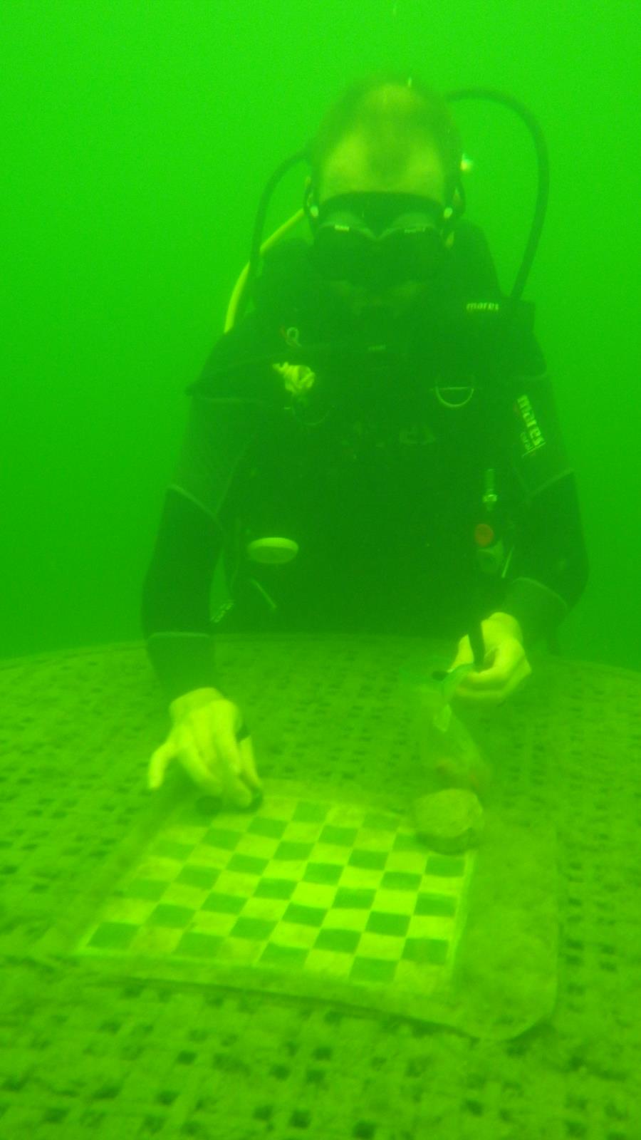 Wheeler Branch Lake - Stopped for a game of checkers