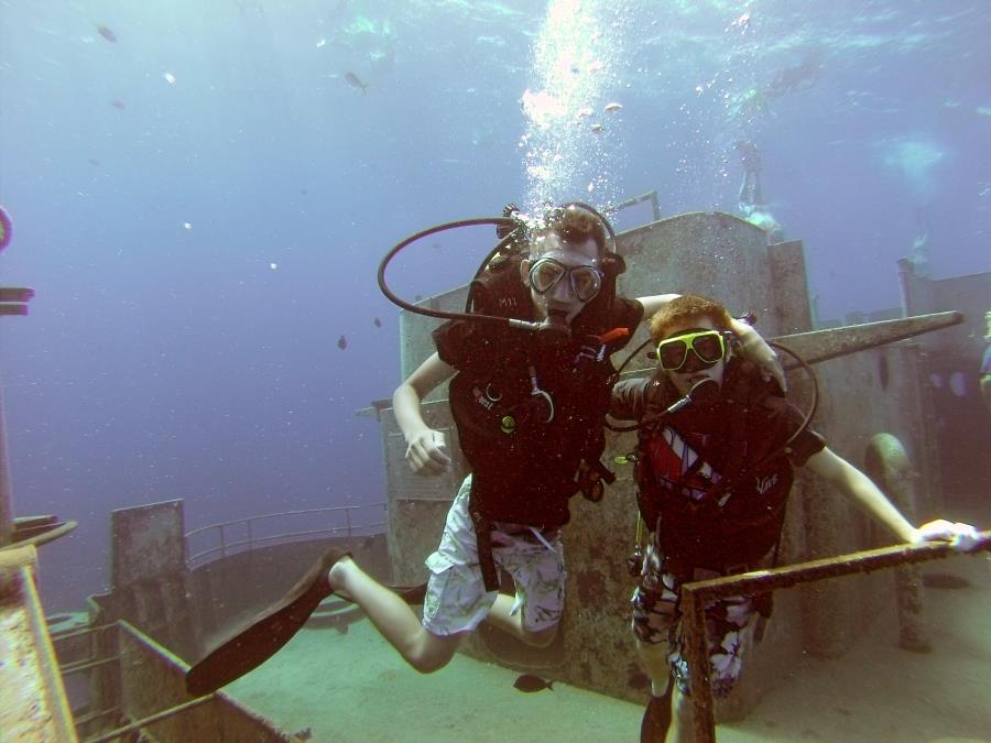 Chris and Conner on the deck of the Kittiwake