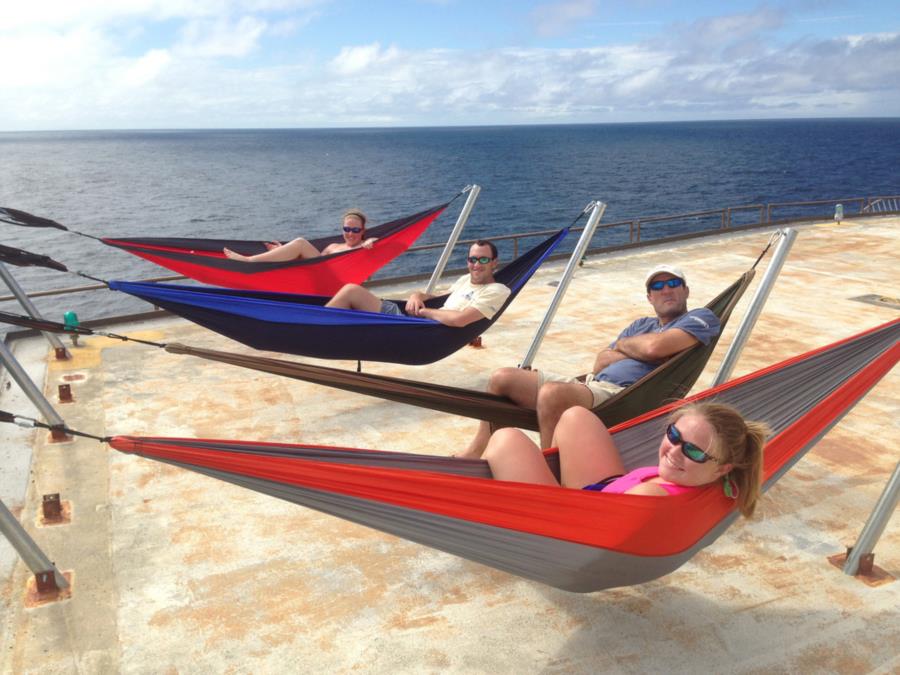 Frying Pan Tower - Light Station - Hammocks on top deck