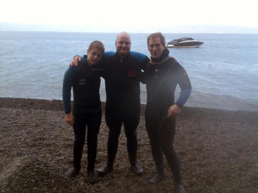 Getting ready to dive Lake Tahoe
