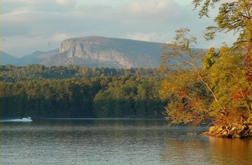 Lake James Rock Formation - Water view of Lake James