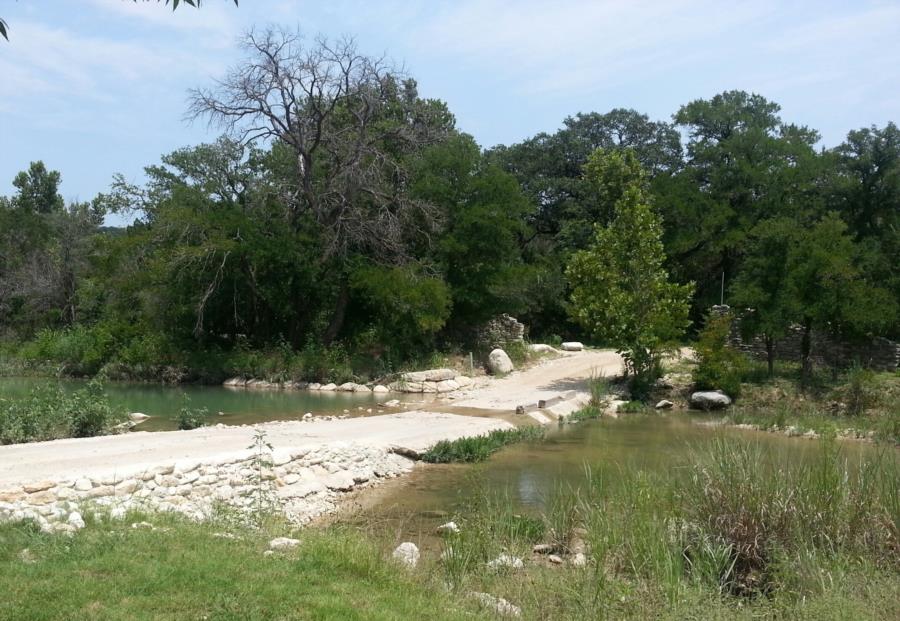 Big Sandy Creek Swimming Hole - One lane bridge with water flow