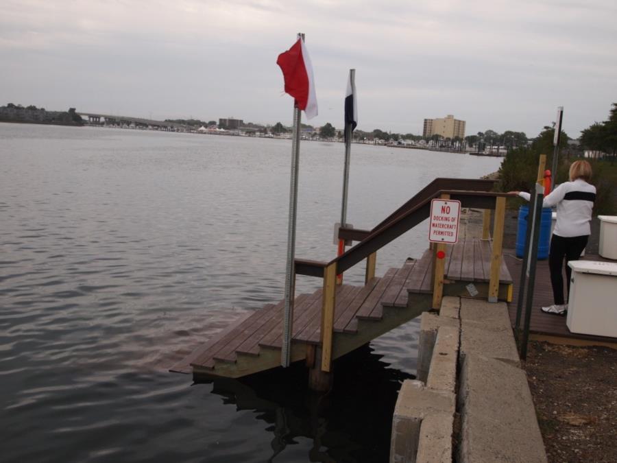 Maclearie Park, Shark River - Stairs down into Shark River