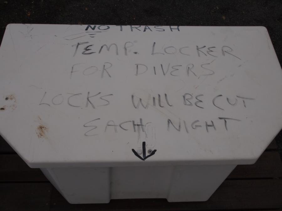 Maclearie Park, Shark River - One of the dive lockers at Maclearie Park