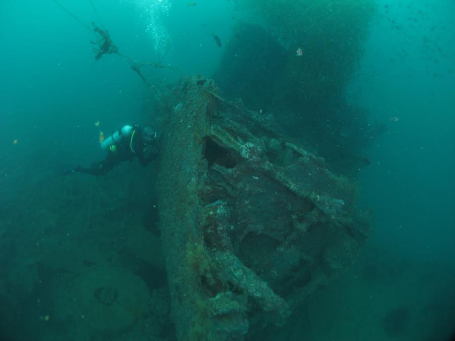 USS Salute (American wreck) - Salute Dive Feb2017