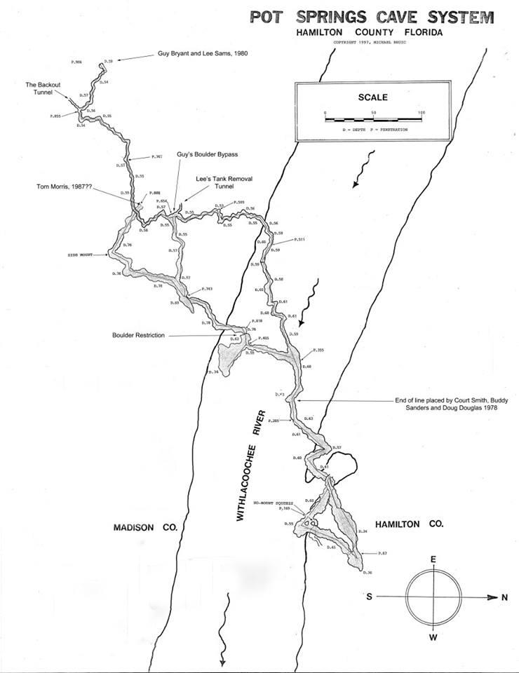 Pot Spring - Pot Spring cave system map