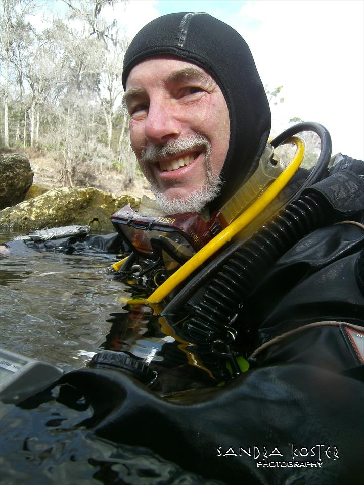 Lineater Spring - Guy Bryant, diver who named the site and mapped it.