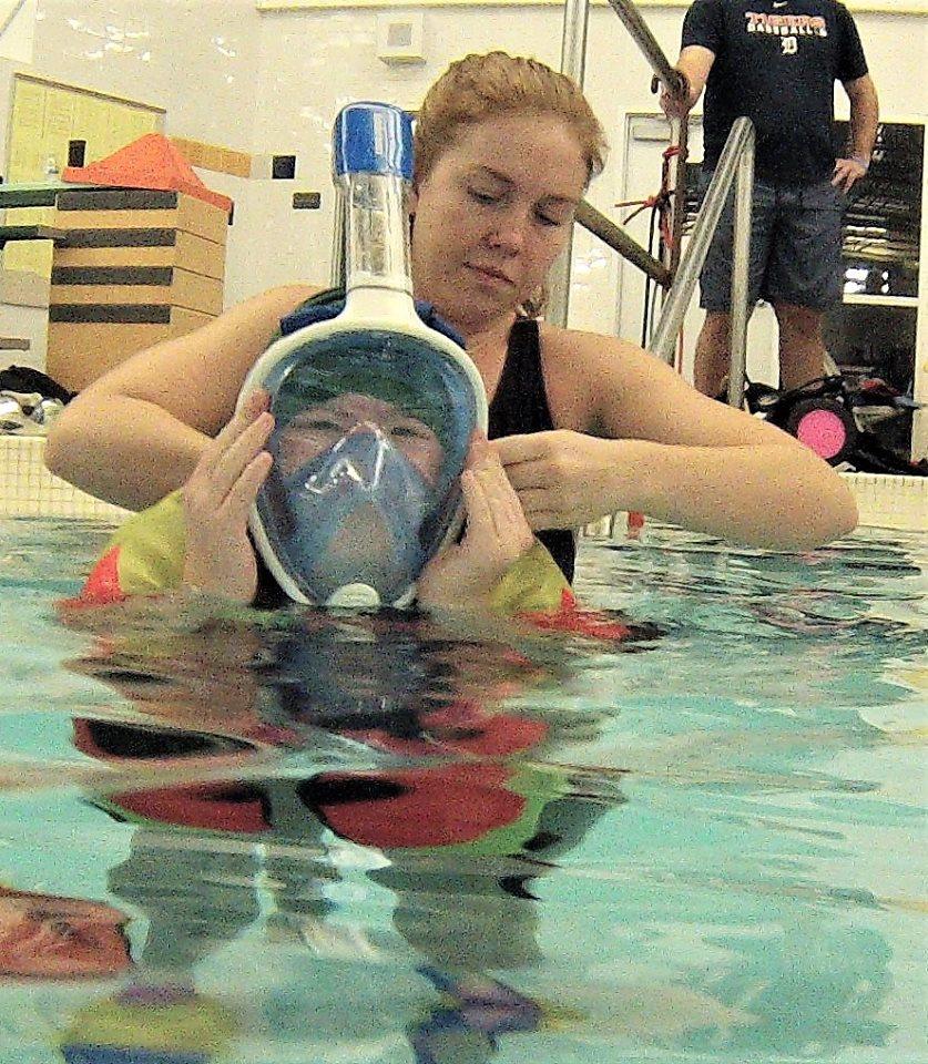 Alex getting ready to snorkel