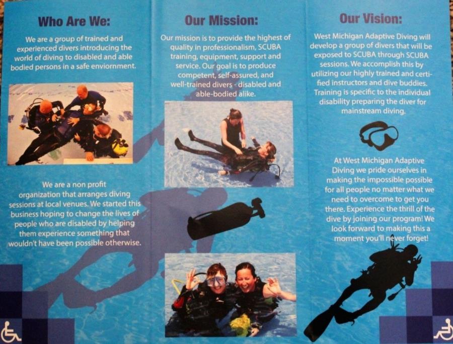 Adaptive Diving of West Michigan Pamphlet