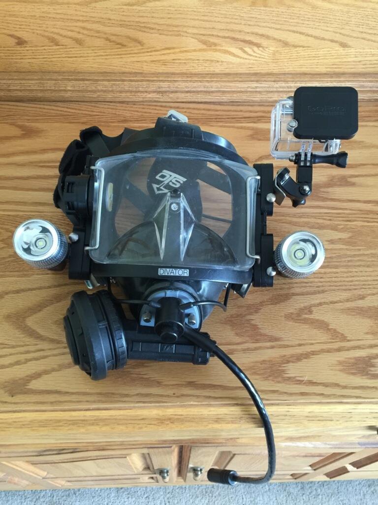 my full facemask with lights and gopro adaptor