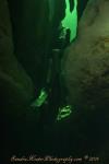 Freediver David Head assending through the Limestone formations at Blue Spring State Park