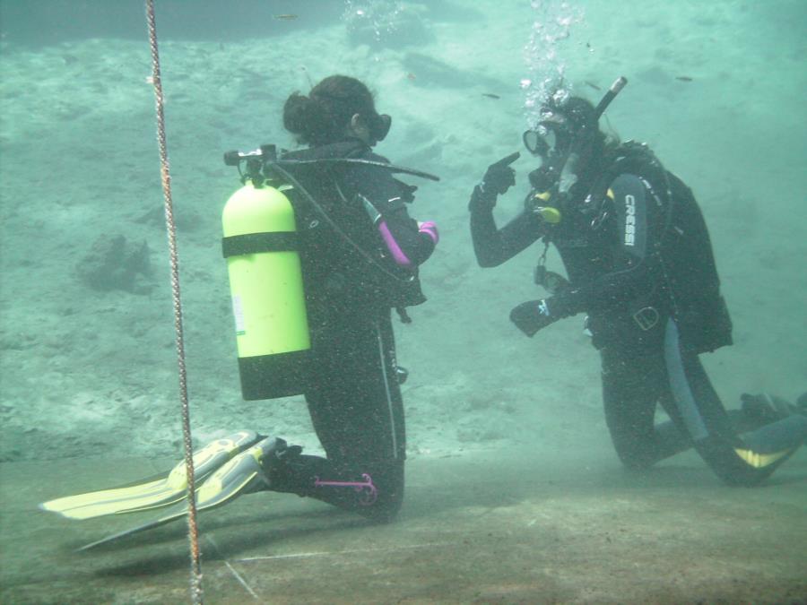 My Daughter Carina Vega w Mike Thompson of Scuba DreamInn @ Blue Grotto