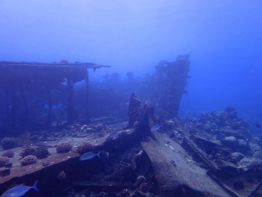 Wreck at Wake Atoll