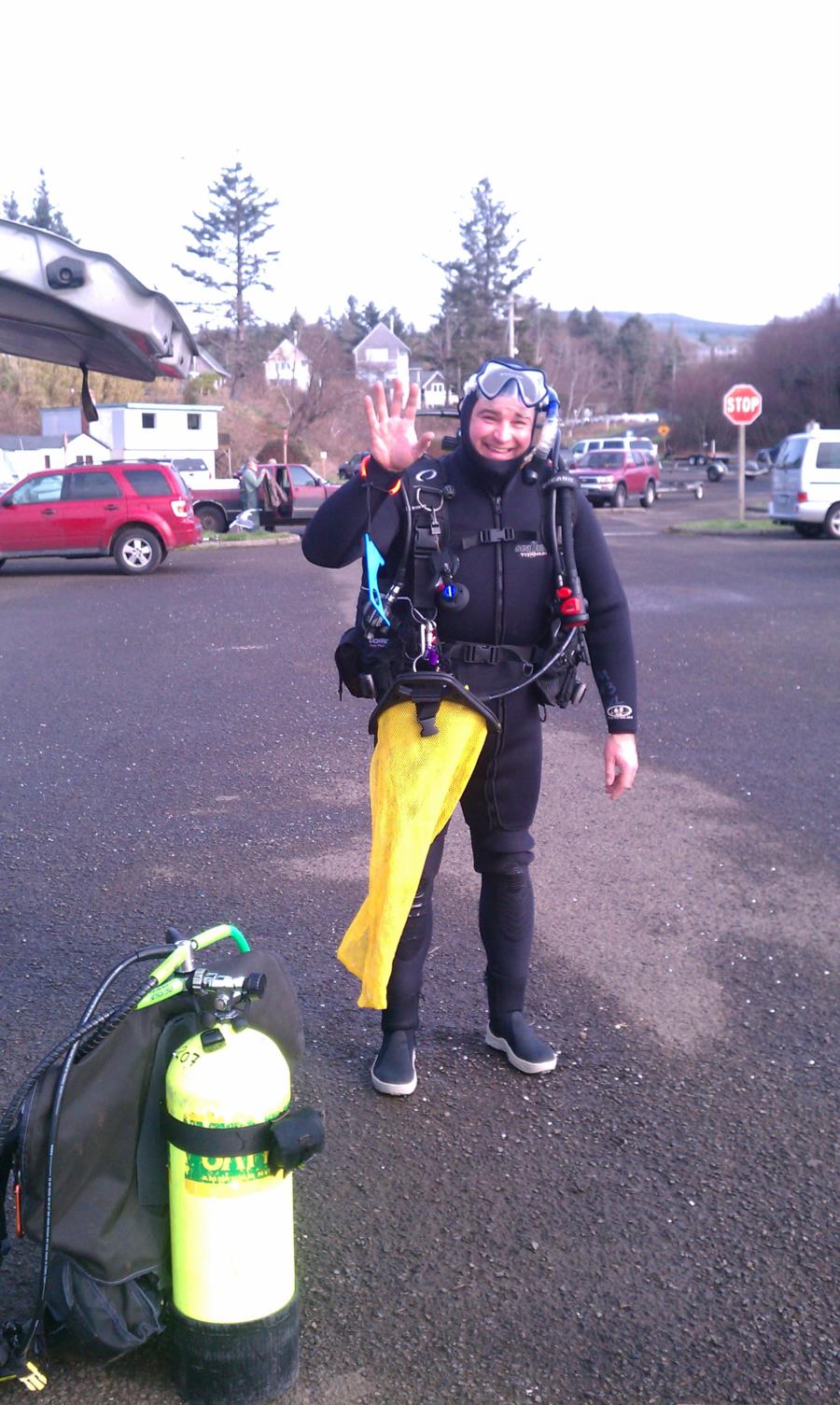 Diving for crab in Tillamook Oregon