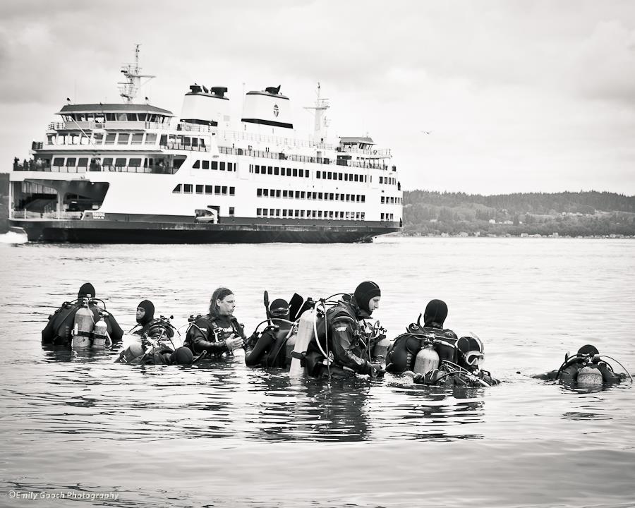 Ferry and Divers, Mukilteo WA