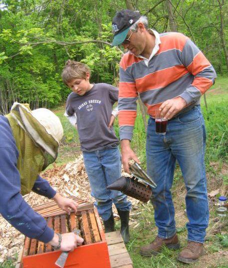 Greg and Eric teaching beekeeping