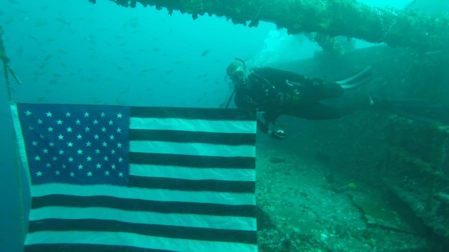 USS Oriskany - Flags