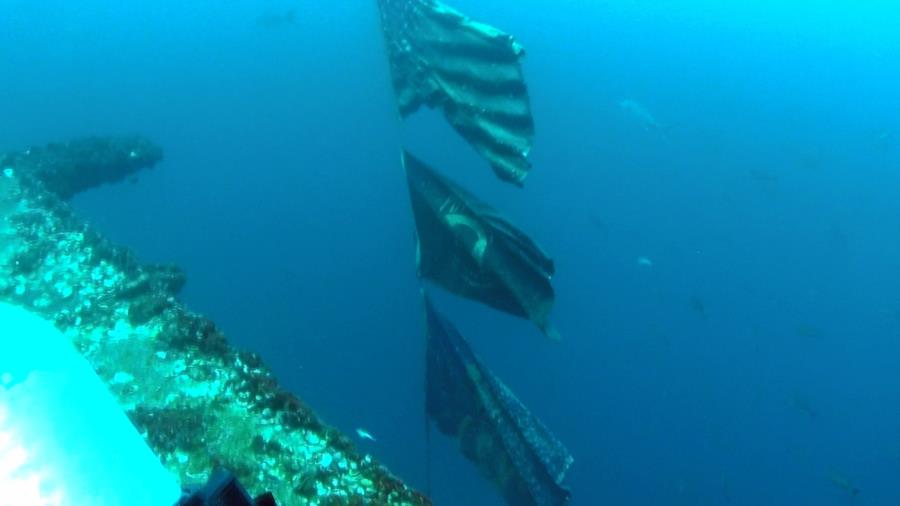 Flags on USS Oriskany