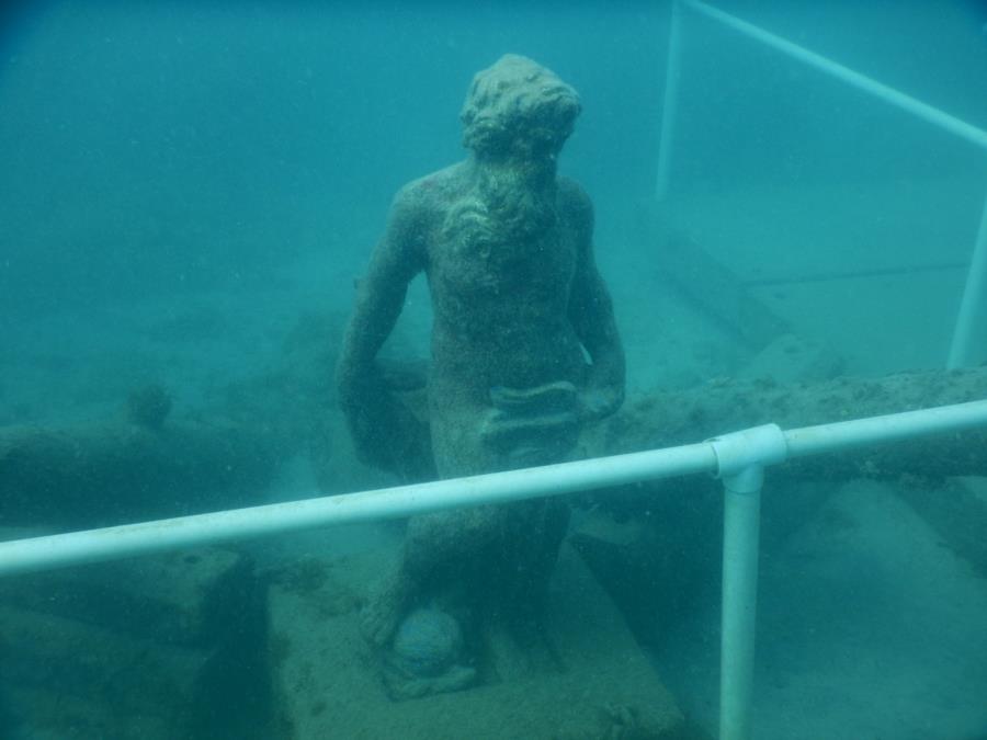 submerged statue