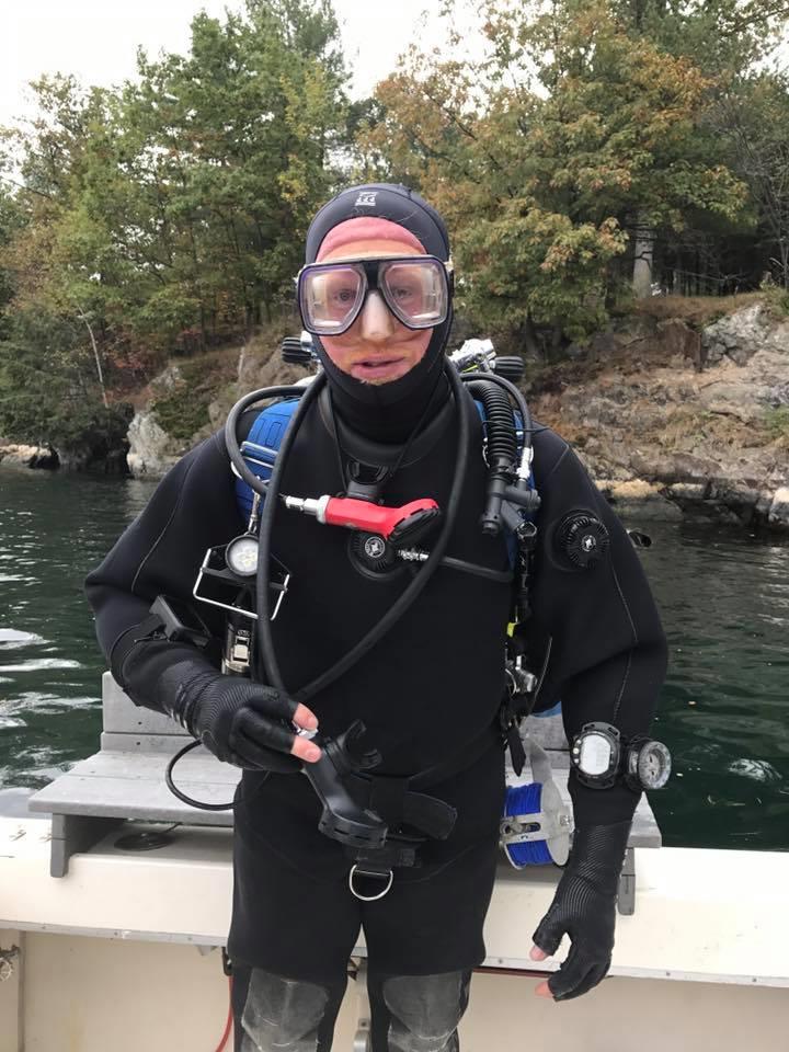 Getting ready for Trimix dive on R.A.Jodrey