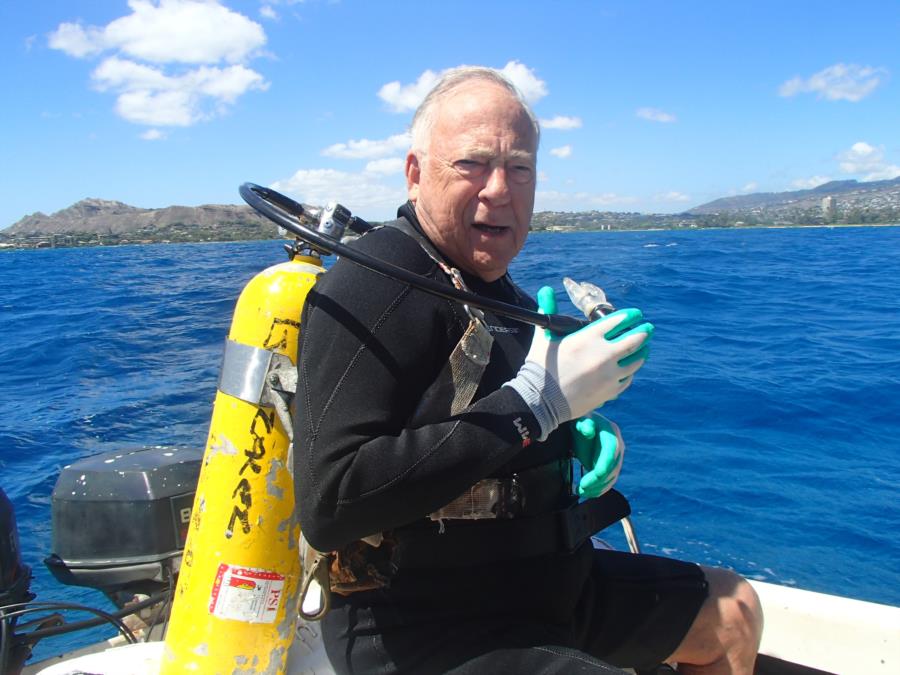 On my boat in Maunaloa Bay Oahu