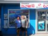 Jenny and Greg in front of the Divers Down Shop