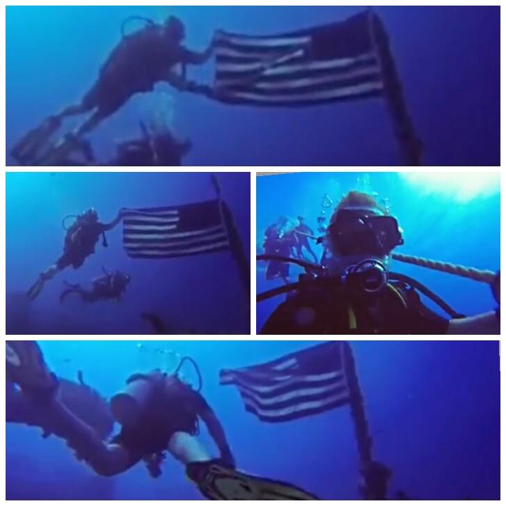 US Flag at USS Spiegle Grove (wreck)