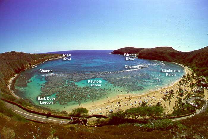 Hanauma Bay - the bay locations