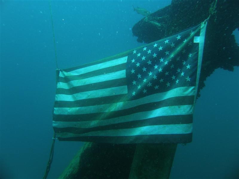 Lake Hydra - Flag on Sikorsky Helicopter