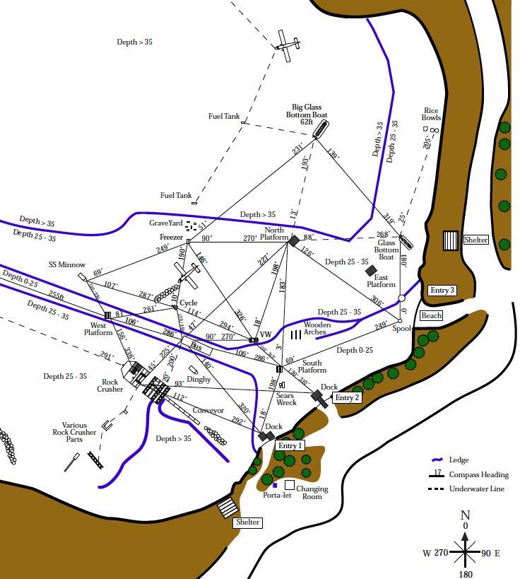 Fantasy Lake Adventure Park - close up quarry map