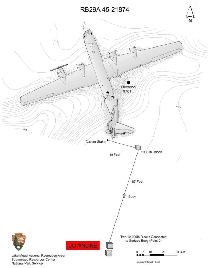B-29 - Lake Mead - Dive sketch