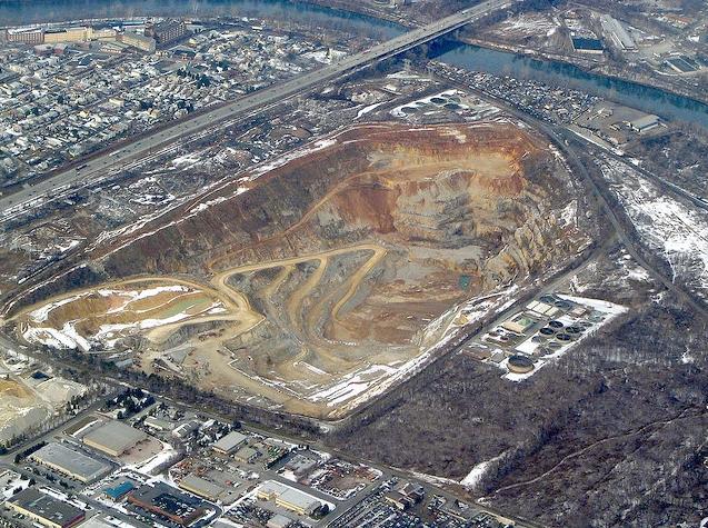 Philadelphia Quarry - Aerial view of quarry pit without water