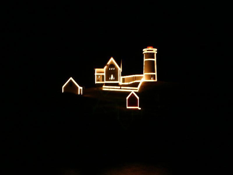 Nubble Light House, Cape Neddick - Nubble Lighthouse decorated for the Holidays