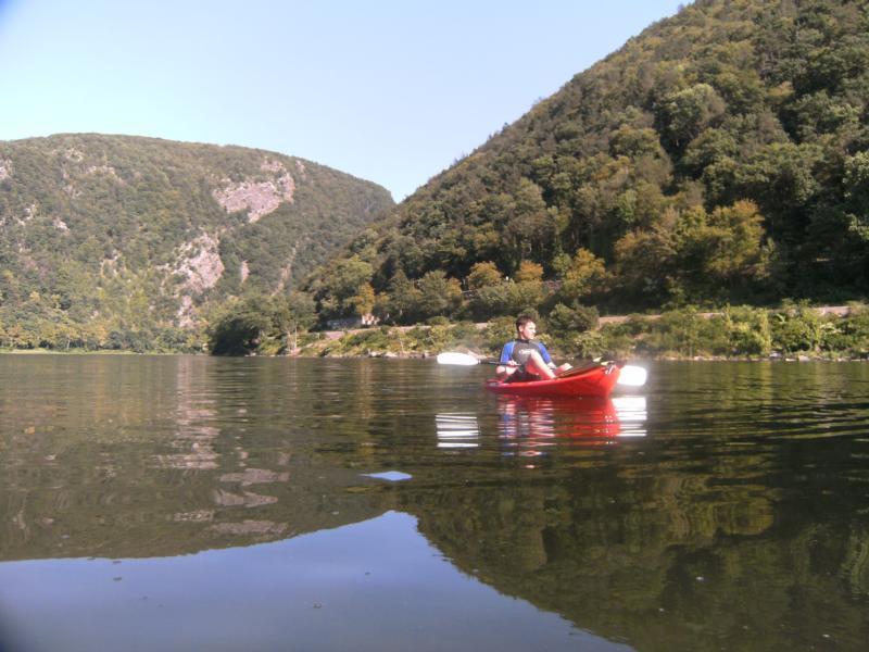 DELAWARE WATER GAP - Facing down-stream looking at the indian head mountain