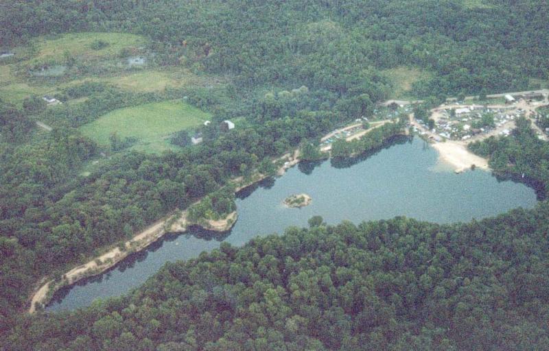 Nelson’s Ledges Quarry (Nelson) - Overhead view of quarry