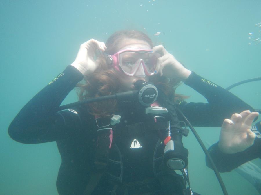 Comal River - Ashley clearing her mask