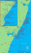 Map of  Dive Sites Mombasa North Coast Kenya - peponi