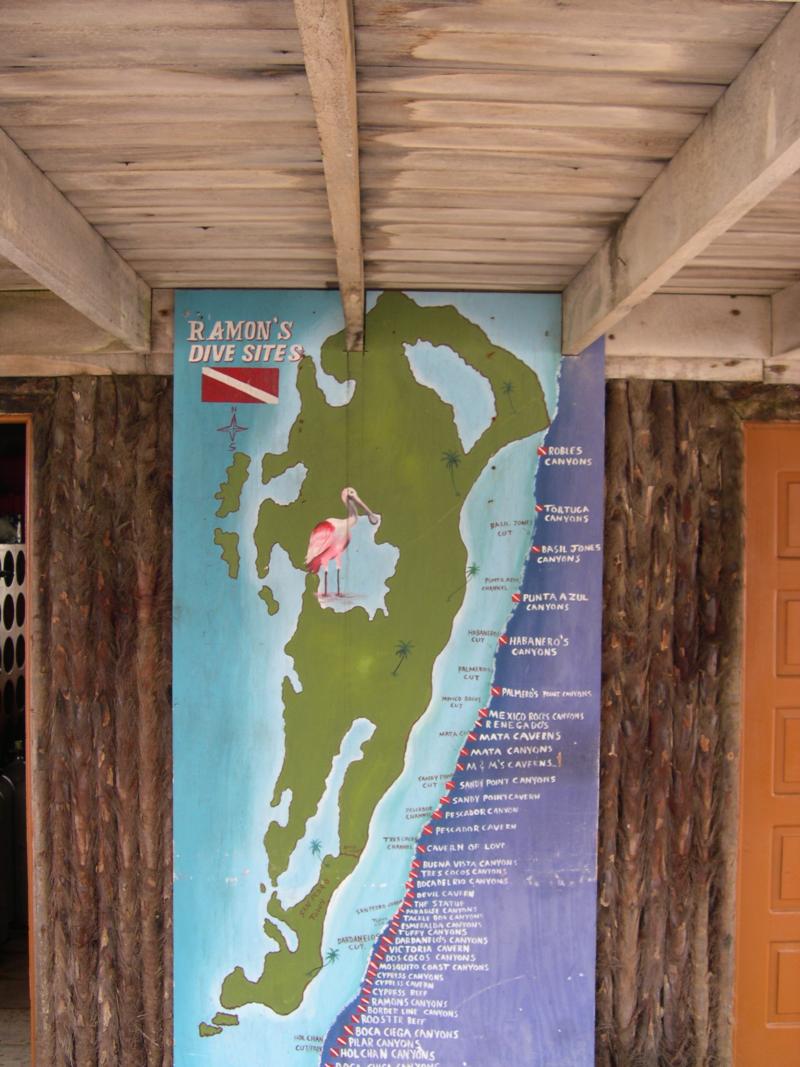 Ambergris Caye - Dive site map