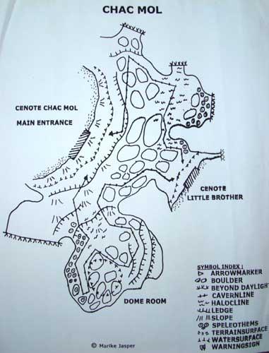 Cenote Chac Mool aka Choc Mool - Map of Chac Mool