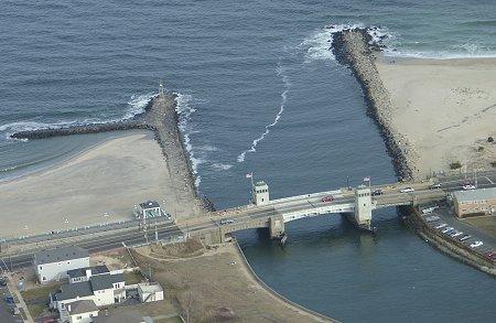 Shark River Inlet - Avon on the left, Belmar to the right